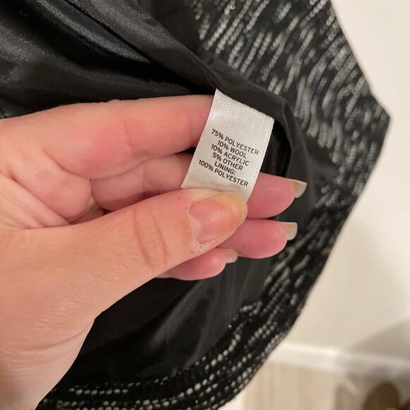 Frenchi wool tweed faux leather black blazer XS - Picture 5 of 7